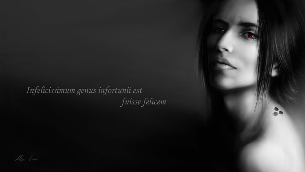 Обои для рабочего стола Учиха Саске / Uchiha Sasuke из аниме Наруто / Naruto (Infelicissimum genus infortunii est fuisse felicem) art by Alex Grow