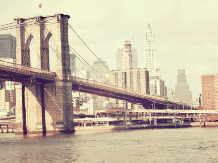 Обои на рабочий стол Бруклинский мост, Нью-йорк, Америка / Brooklyn Bridge, New York, USA
