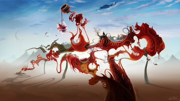 Обои на рабочий стол Red Apple / Красное яблоко (David Fuhrer)