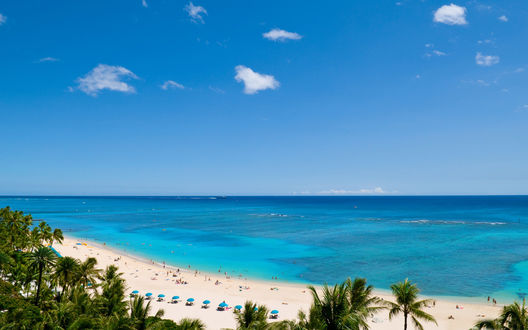 Обои на рабочий стол Пляж Вайкики / Waikiki, Гонолулу / Honolulu, Гавайи / Hawaii, США