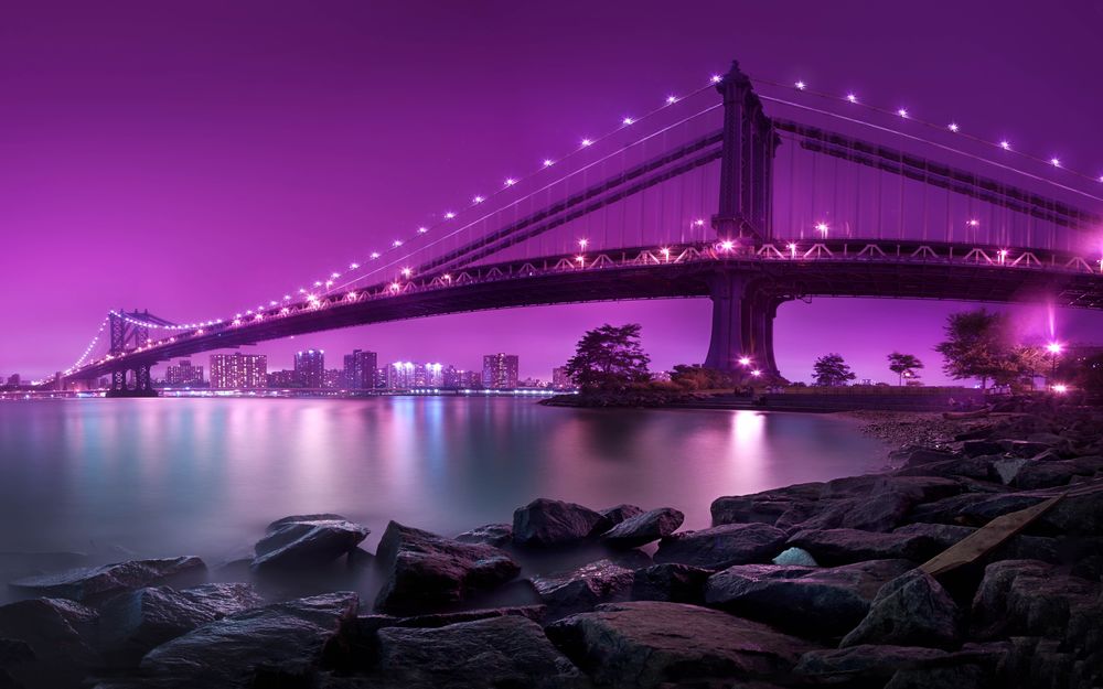 Обои для рабочего стола Манхеттэнский мост в Нью-Йорке / Manhattan Bridge New York City