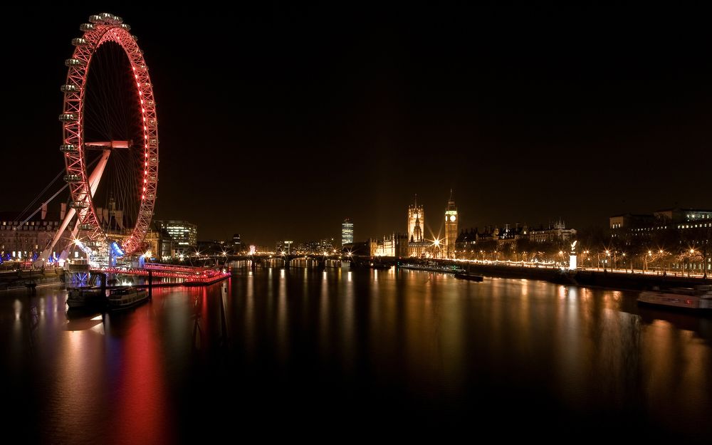 Обои для рабочего стола London Ferris Wheel / Лондон, колесо обозрения 