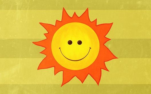 Обои на рабочий стол Солнце - улыбающийся смайл / Smile