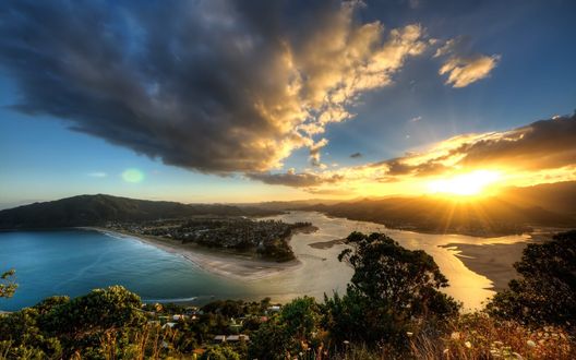 Обои на рабочий стол Рассвет в Новой Зеландии / New Zealand