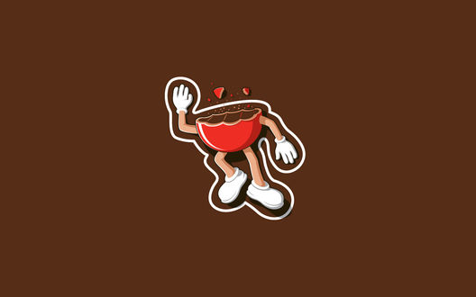 Обои на рабочий стол Половинка красного M&M