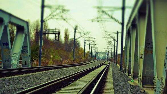 Обои на рабочий стол Железнодорожная станция