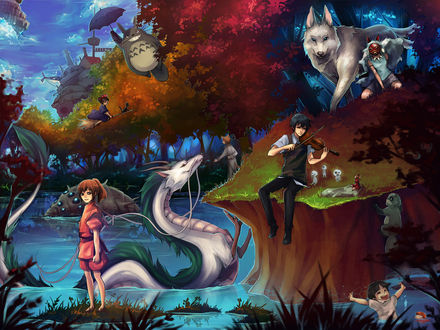 Обои на рабочий стол Волшебный мир Хаяо Миядзаки / Hayao Miyazaki