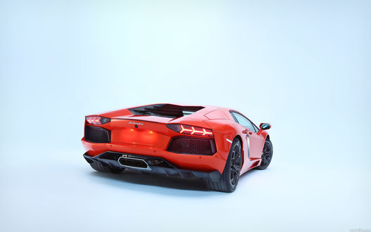 Обои на рабочий стол Lamborghini Aventador / Ламборджини красная