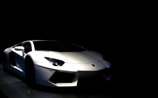 Обои на рабочий стол Белый Lamborghini / Ламборджини Aventador LP 700-4