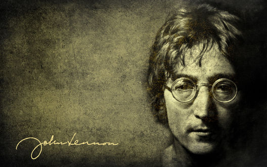 Обои на рабочий стол Портрет Джона Леннона / John Lennon в стиле гранж