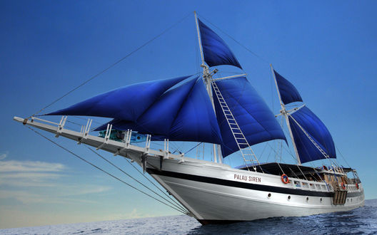 Обои на рабочий стол Яхта PALAU SIREN в море