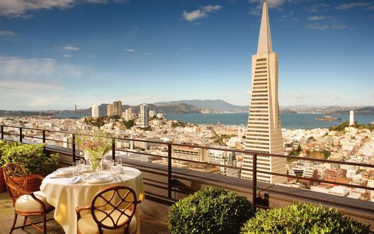 Обои на рабочий стол Вид на город с крыши ( San Francisco, California, USA / Сан-Франциско, Калифорния, США)