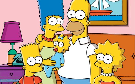 Обои на рабочий стол Всё семейство Симпсонов (мультфильм Симпсоны / The Simpsons)