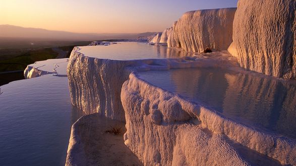 Обои на рабочий стол Pamukkale / Памуккале: хлопковые замки, горячие источники, Турция