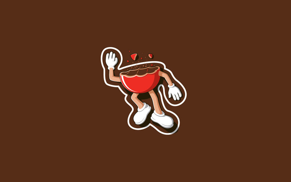 Обои для рабочего стола Половинка красного M&M