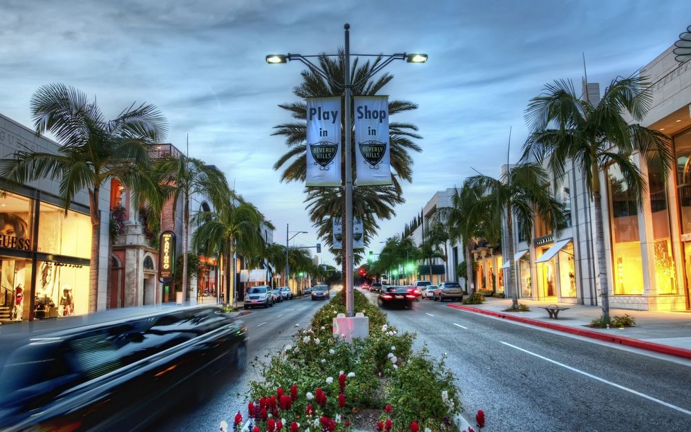 Обои для рабочего стола Красивые улицы в Беверли-Хиллз / Beverly Hills