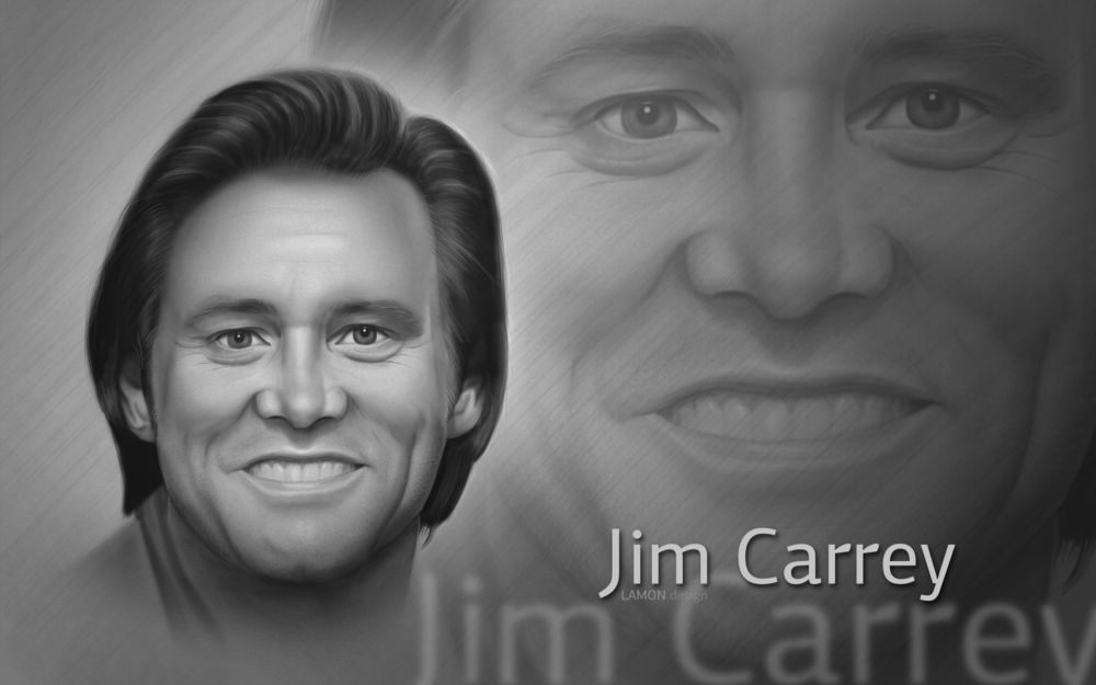 Обои для рабочего стола Портрет Джима Керри / Jim Carrey (Lamon design)