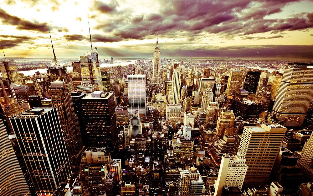 Обои для рабочего стола New York / Нью-Йорк с высоты птичьего полета