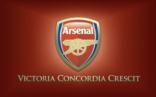 Обои на рабочий стол Знак футбольного клуба Арсенал / Arsenal (Victoria Concordia Crescit)