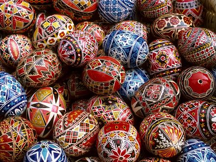 Обои на рабочий стол Разноцветные, пасхальные яйца