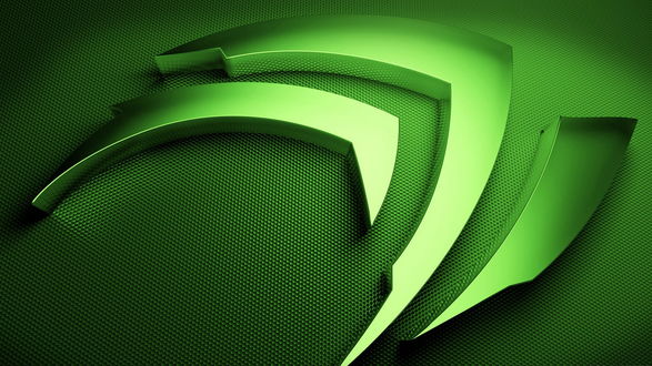 Обои на рабочий стол Абстрактная фигура в зеленых тонах