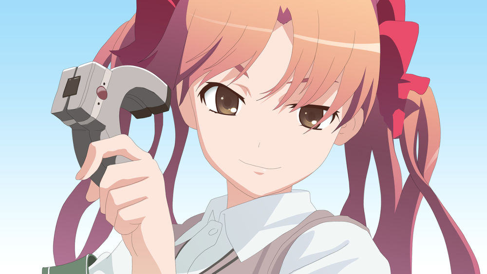 Обои для рабочего стола Shirai Kuroko / Шираи Куроко из аниме To aru Majutsu no Index / Индекс Волшебства и Некий научный Рейлган / To Aru Kagaku no Railgun на фоне неба
