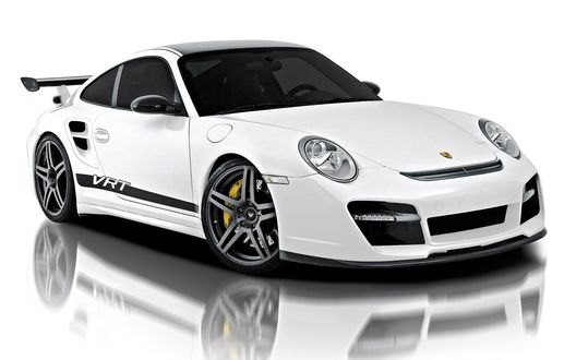 Обои на рабочий стол Белый супекар Vorsteiner VRT Porsche 911 Turbo / Ворштайнер ВРТ Порше 911 Турбо