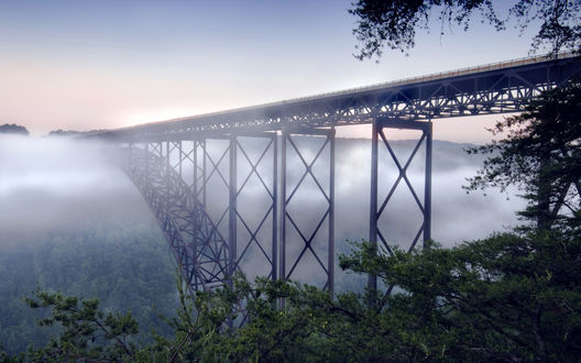 Обои на рабочий стол New River Gorge Bridge, West Virginia / Новый мост в ущелье реки, Западная Вирджиния 