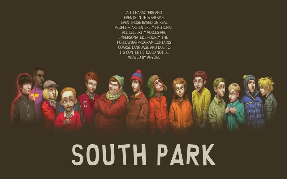 Обои для рабочего стола Южный Парк / South Park  и все его герои в более реальной интерпретации (all characters and events in this show - even those based on real people - are entirely fictional. All celebrity voices are impersinated...poorly. The following program contains coar