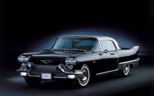 Обои на рабочий стол Черный ретро автомобиль Cadillac Eldorado 1953 года / Кадиллак Эльдорадо