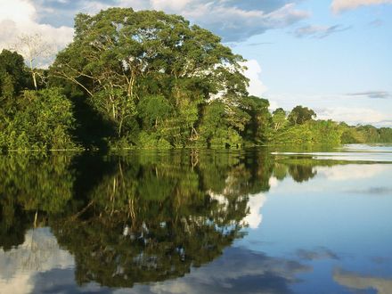 Обои на рабочий стол Узкое место в реке Амазонке / Amazonas
