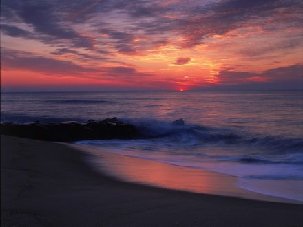 Обои на рабочий стол Закат в Ocean City / Оушн-Сити, Maryland / штат Мэриленд, USA /США