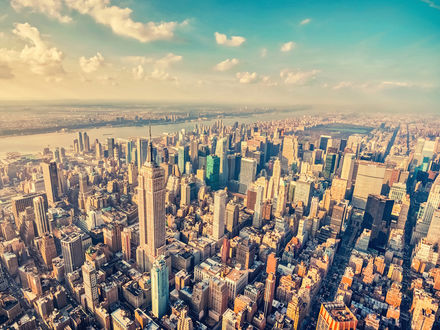 Обои на рабочий стол Вид на город Нью-Йорк, Манхеттэн / Manhattan, New York City