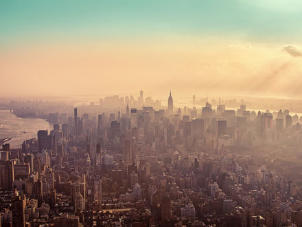 Обои на рабочий стол Вид на город Нью-Йорк / New York City