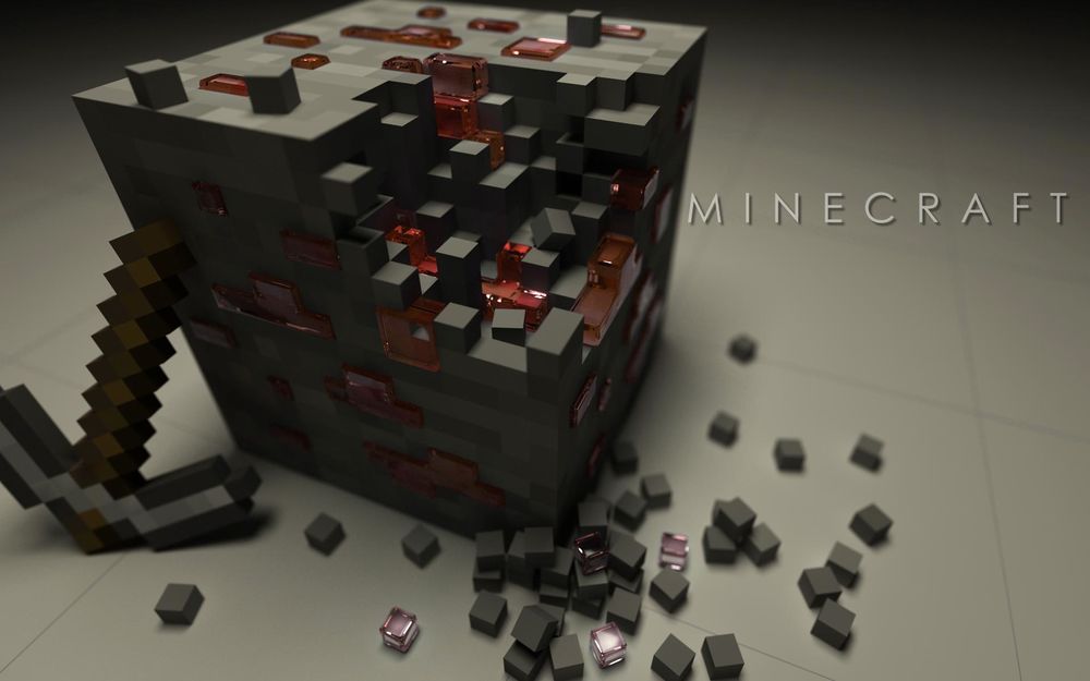 Обои для рабочего стола Разобранный куб (Minecraft / Миникрафт)