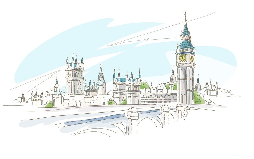 Обои для рабочего стола Нарисованная Англия / England, вид на Лондон London