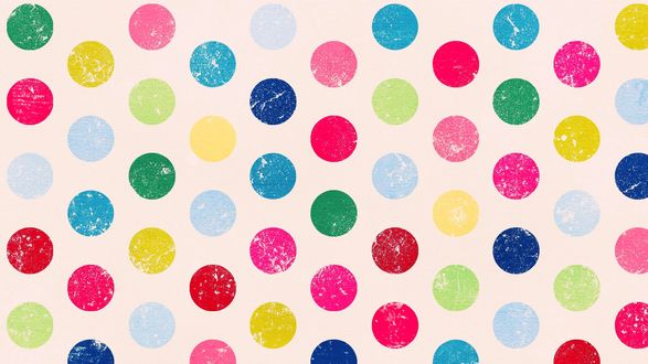 Обои на рабочий стол Текстура 'polka dot' в виде разноцветных крупных кружков
