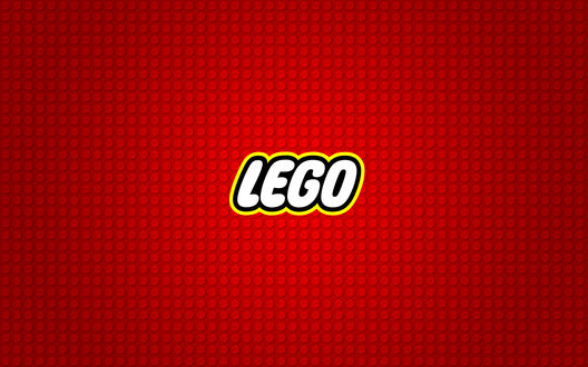 Обои на рабочий стол Логотип производителя детских конструкторов Лего / Lego на фирменном фоне