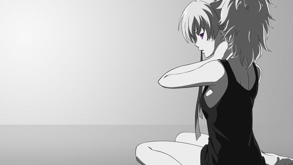 Обои на рабочий стол Монохромная Инь из аниме Темнее Чёрного / Darker than Black