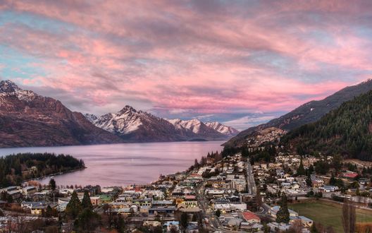 Обои на рабочий стол Портовый город в Новой Зеландии / New Zealand