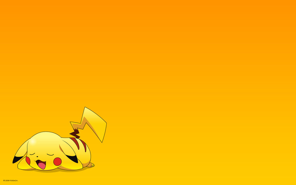Обои для рабочего стола Pikachu / Пикачу из аниме Покемон / Pokemon дрыхнет