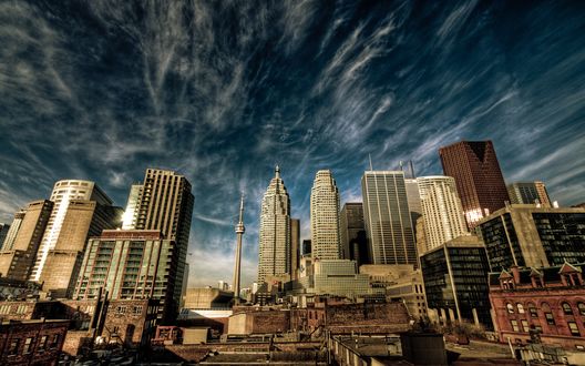 Обои на рабочий стол Красивый вид на город Торонто / Toronto, Canada / Канада