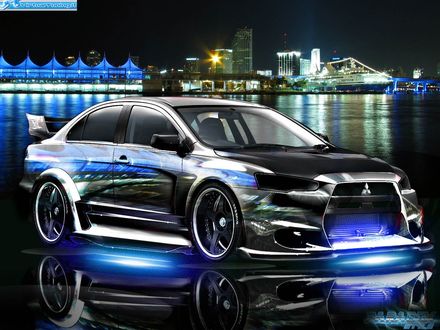 Обои на рабочий стол Mitsubishi Eclipse / Митсубиси эклипс из игры NFS: Underground 2 / жажда скорости: Метро 2