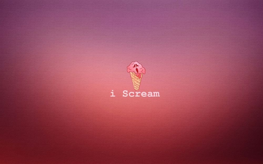 Обои для рабочего стола Розовое мороженое в виде маски из фильма Крик / Scream в рожке (i Scream)
