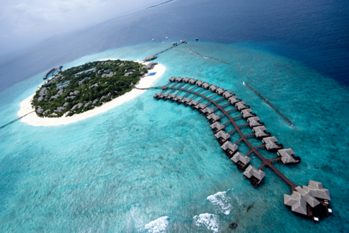 Обои на рабочий стол Вид сверху на отель 'One and Only' на Мальдивских островах / Maldives