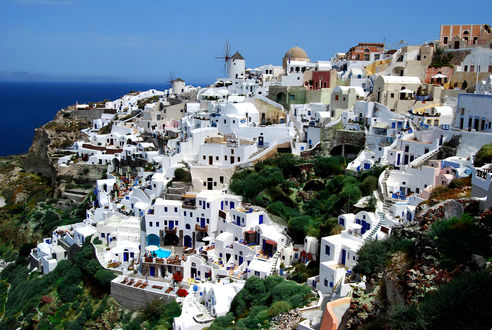 Обои на рабочий стол Город Санторини / Santorini, Греция / Greece