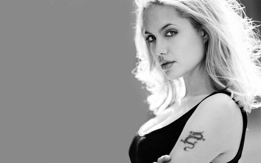 Обои на рабочий стол Angelina Jolie / Анджелина Джоли со светящимися волосами на солнце