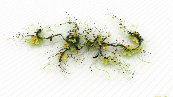 Обои на рабочий стол Абстрактный стебель в 3D графике