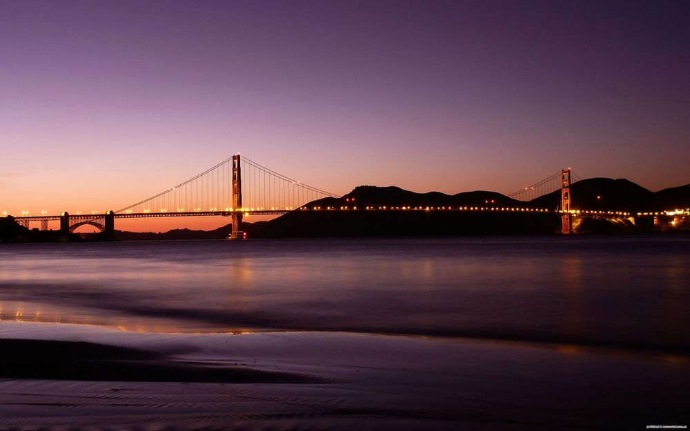 Обои для рабочего стола Мост Золотые Ворота / Golden Gate Bridge в Сан-Франциско / San Francisco, штат Калифорния / California. США / USA