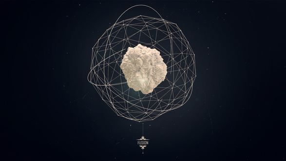 Обои на рабочий стол Бежевое облако в геометрической абстракции (fusion)